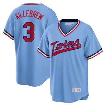 mens nike harmon killebrew light blue minnesota twins road 